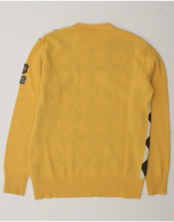 Ανδρικό πουλόβερ Tom Tailor Crew Neck Jumper Μεγάλο Κίτρινο Argyle/Diamond Wool