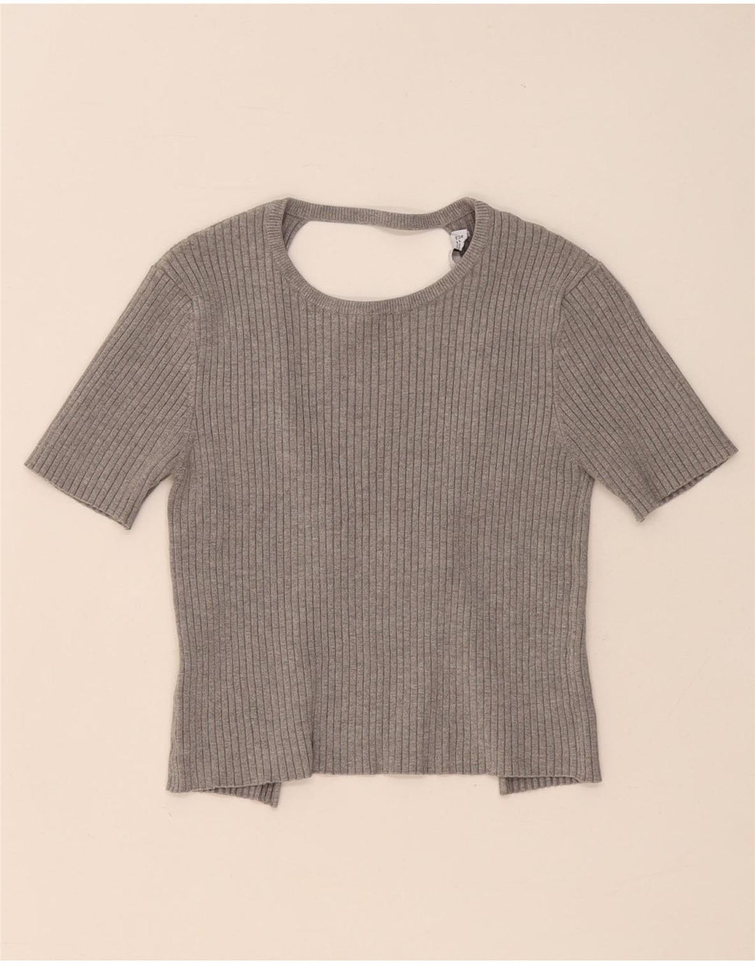 Zara Γυναικεία Μπλούζα Crop Top UK 12 Medium Grey