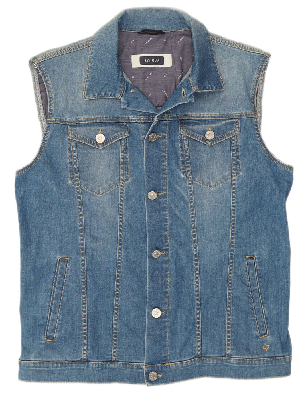 SIVIGLIA Ανδρικό Τζιν Gilet UK 38 Medium Blue