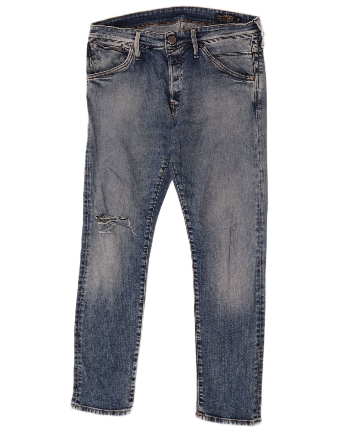 Ανδρικό Jack & Jones Distressed Slim Jeans W34 L30 Blue Cotton