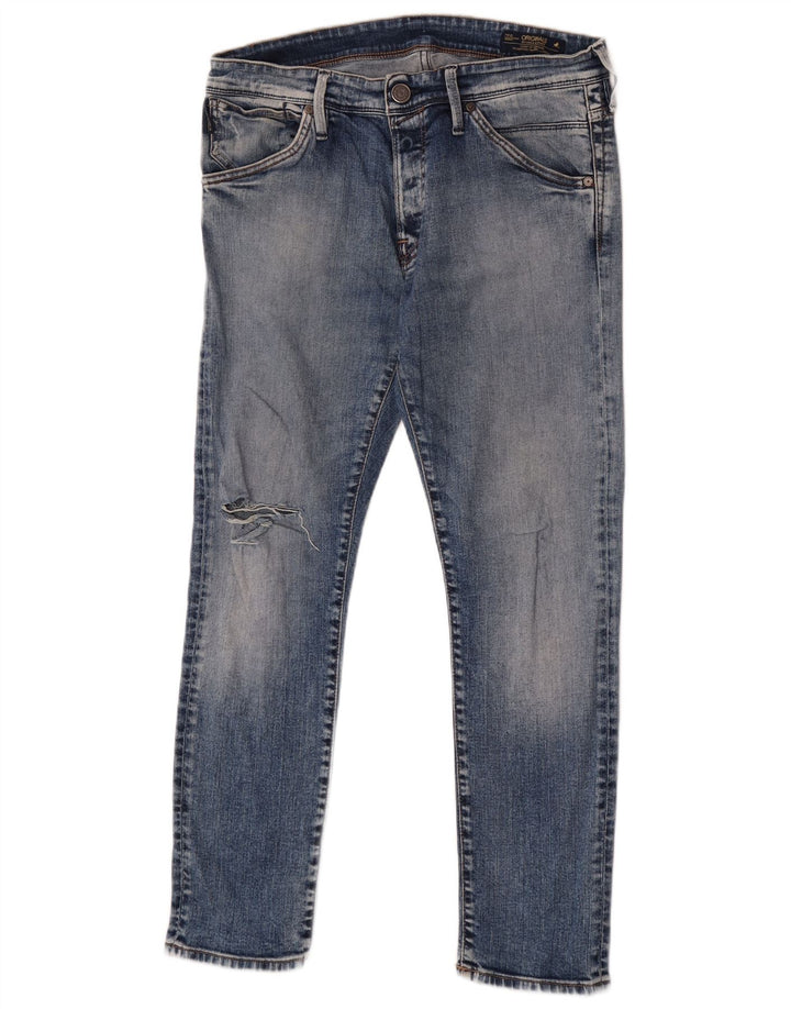 Ανδρικό Jack & Jones Distressed Slim Jeans W34 L30 Blue Cotton