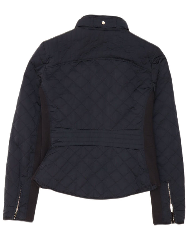 Zara Γυναικείο καπιτονέ μπουφάν UK 10 Small Navy Blue Colourblock Polyester