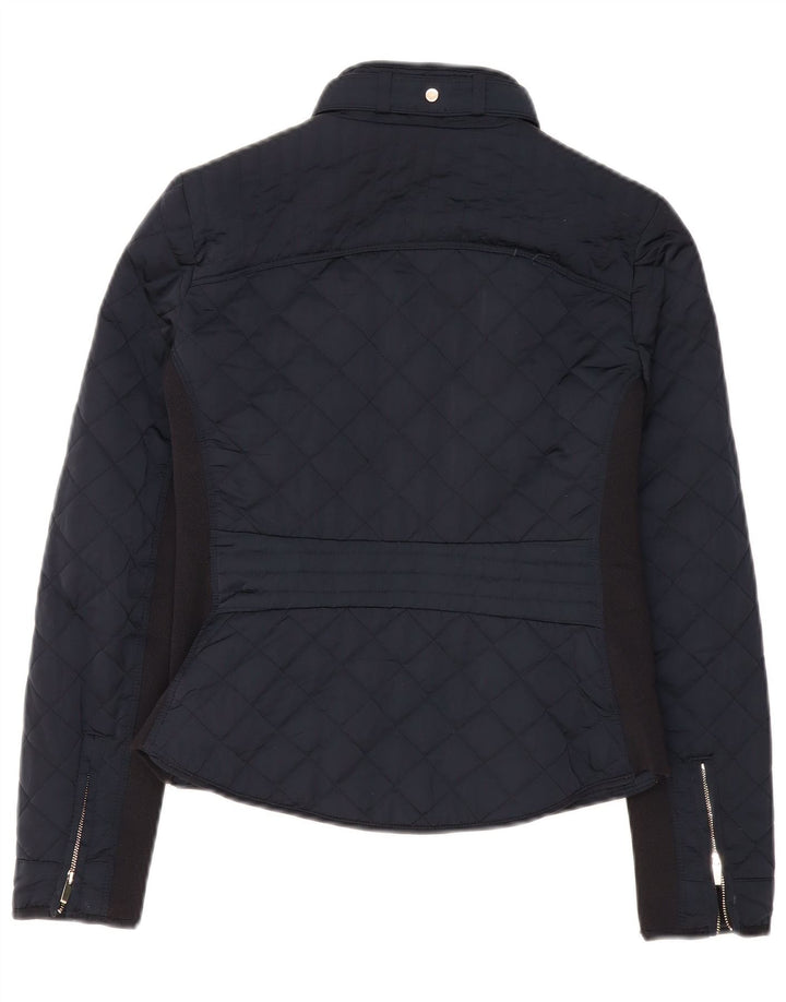 Zara Γυναικείο καπιτονέ μπουφάν UK 10 Small Navy Blue Colourblock Polyester