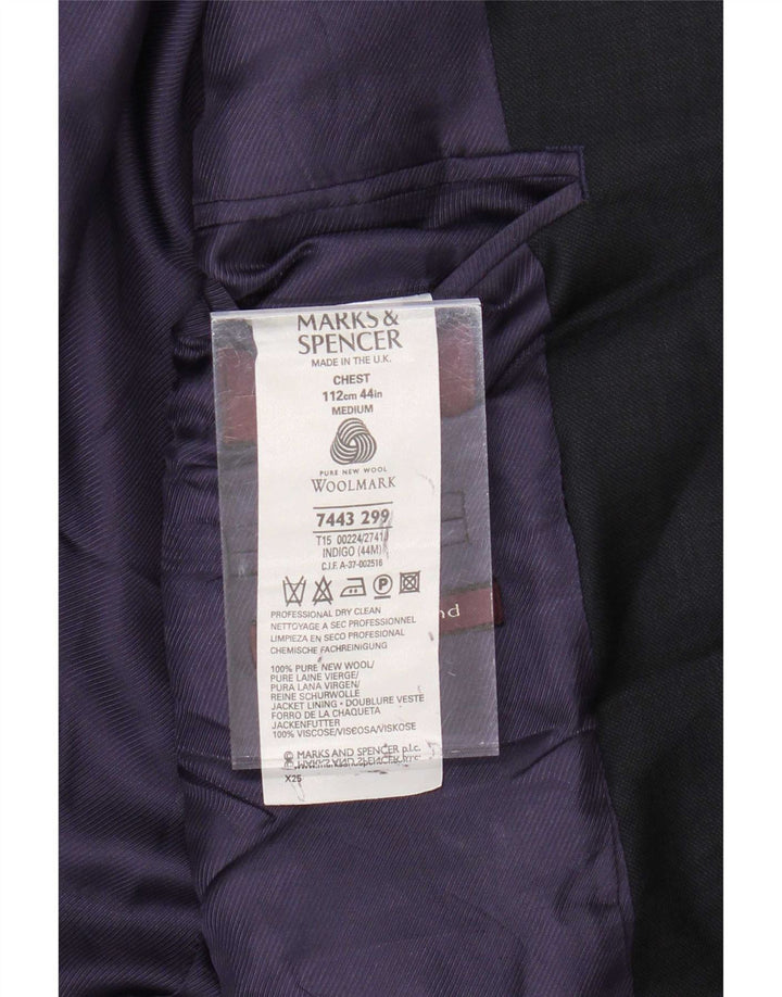 Marks & Spencer Ανδρικό μπλέιζερ με 3 κουμπιά μπουφάν UK 44 XL Navy Blue Wool