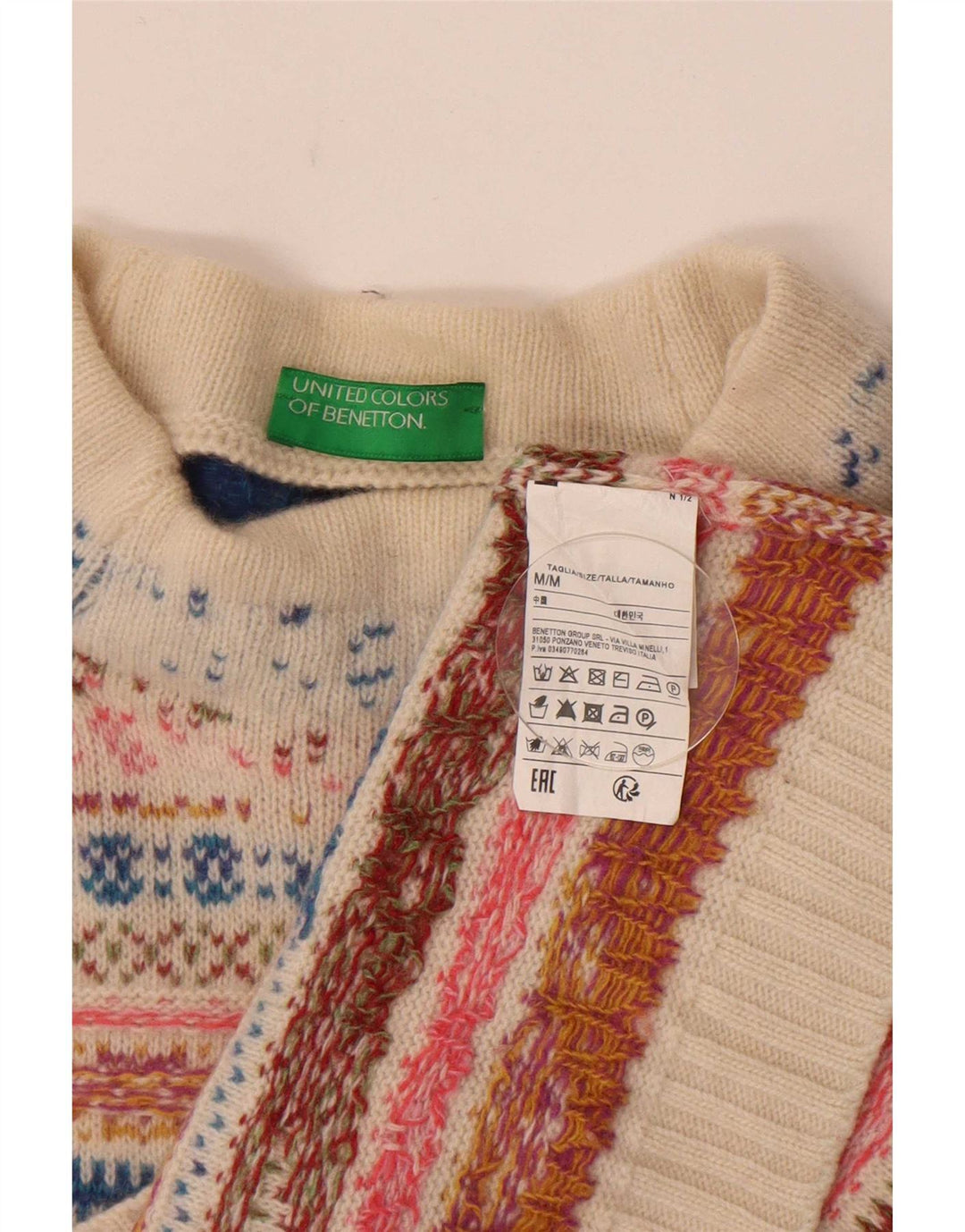 Γυναικείο πουλόβερ με λαιμό χελώνα Benetton UK 14 μεσαίο πολύχρωμο