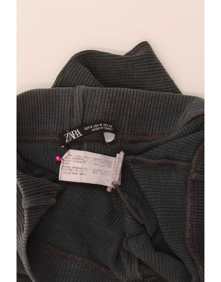 Zara Γυναικείο κολάν Flare UK 8 Small Grey Cotton