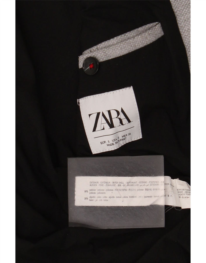 Zara Ανδρικό μπουφάν blazer 2 κουμπιών UK 36 Small Grey Polyester