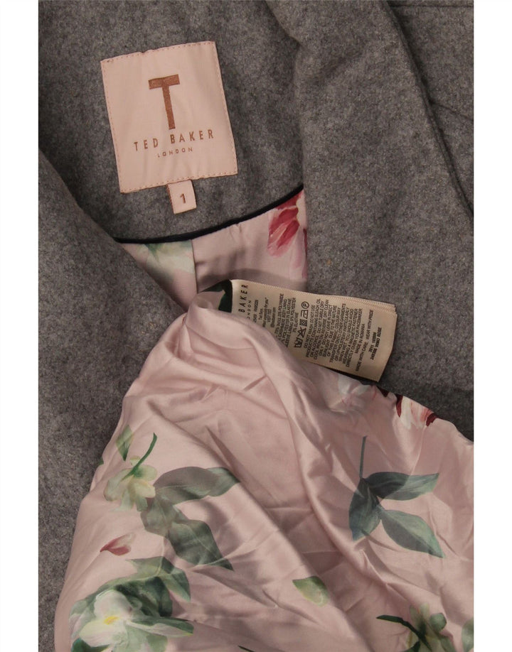 Ted Baker Γυναικείο παλτό Wrap Μέγεθος 1 XS Γκρι μαλλί