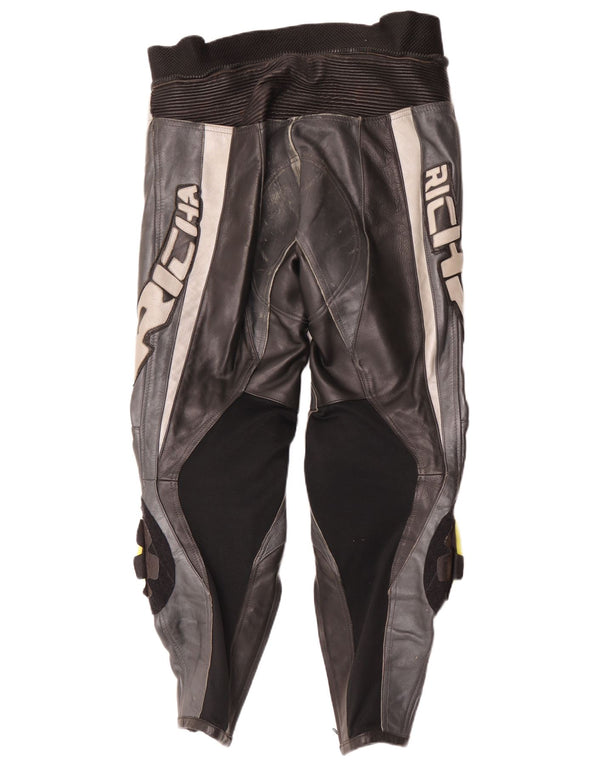 Ανδρικό δερμάτινο παντελόνι Richa EU 52 Large W34 L29 Black Colourblock