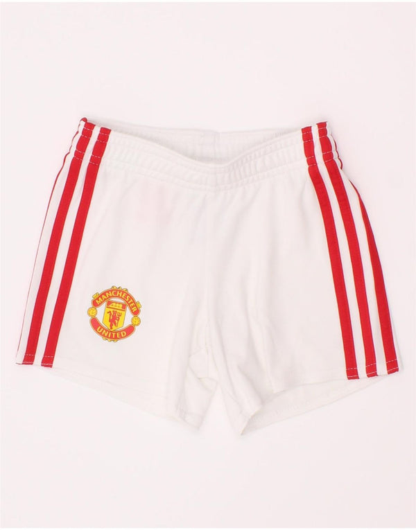 Αθλητικά σορτς Adidas Baby Boys Manchester United 6-9 μηνών λευκό πολυεστέρα