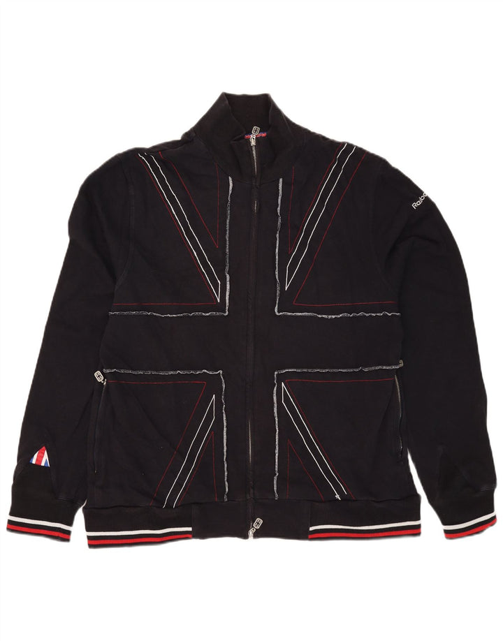 Ανδρική φόρμα Reebok Top Jacket XL Navy Blue ριγέ βαμβακερό