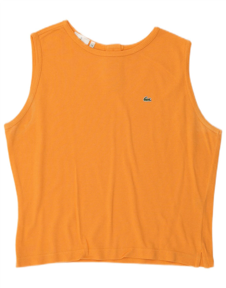 Lacoste Γυναικείο γιλέκο Crop Top Size 46 XL Πορτοκαλί βαμβακερό