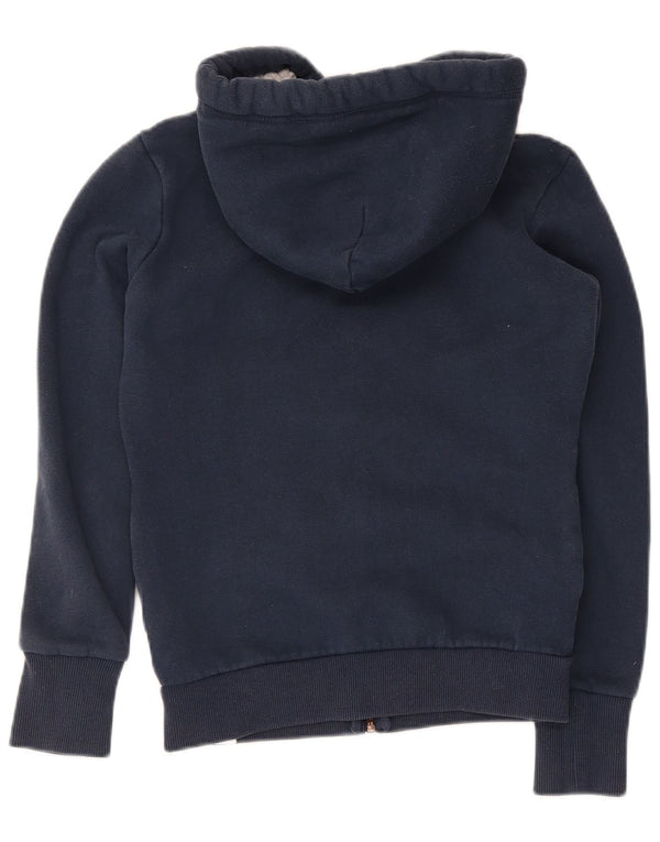 Superdry Γυναικείο πουλόβερ με κουκούλα με φερμουάρ UK 8 Μικρό Navy Blue από βαμβάκι