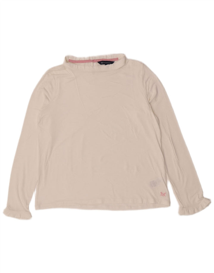 Crew Clothing Γυναικείο τοπ μακρυμάνικο UK 12 Medium White Modal