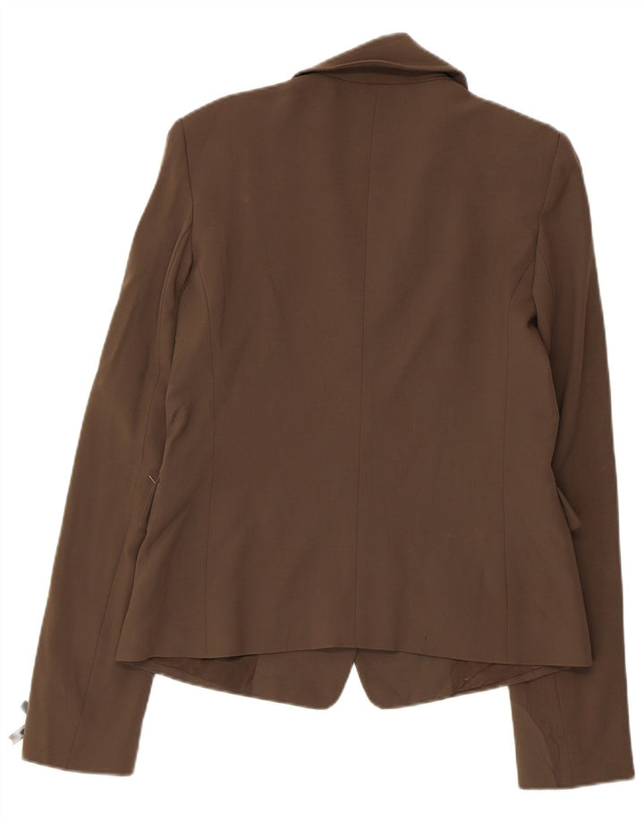 PATRIZIA PEPE Γυναικείο τζάκετ με 2 κουμπιά σακάκι IT 46 μεγάλο καφέ παρθένο μαλλί