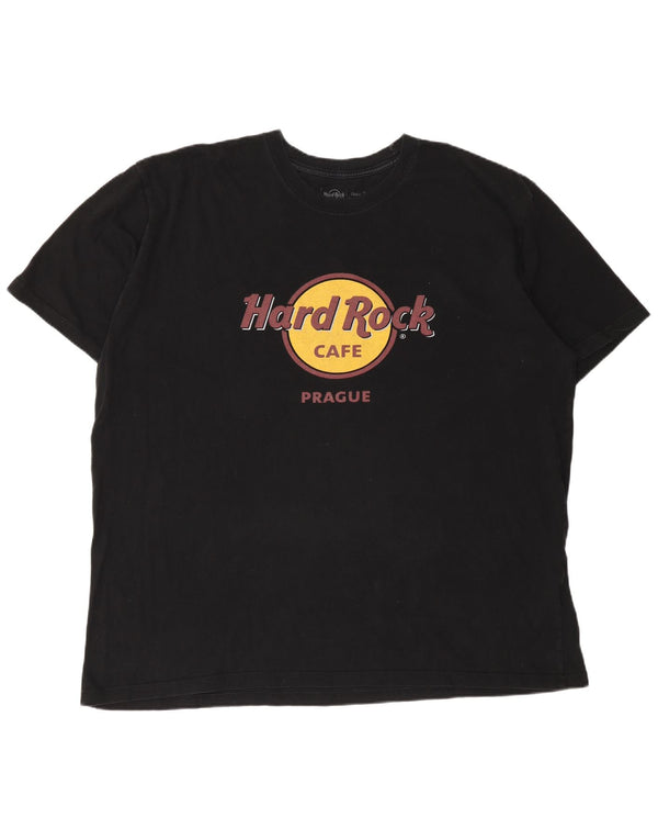 Hard Rock Cafe Ανδρικό T-Shirt με γραφικά κλασική εφαρμογή Prague 2XL μαύρο βαμβακερό