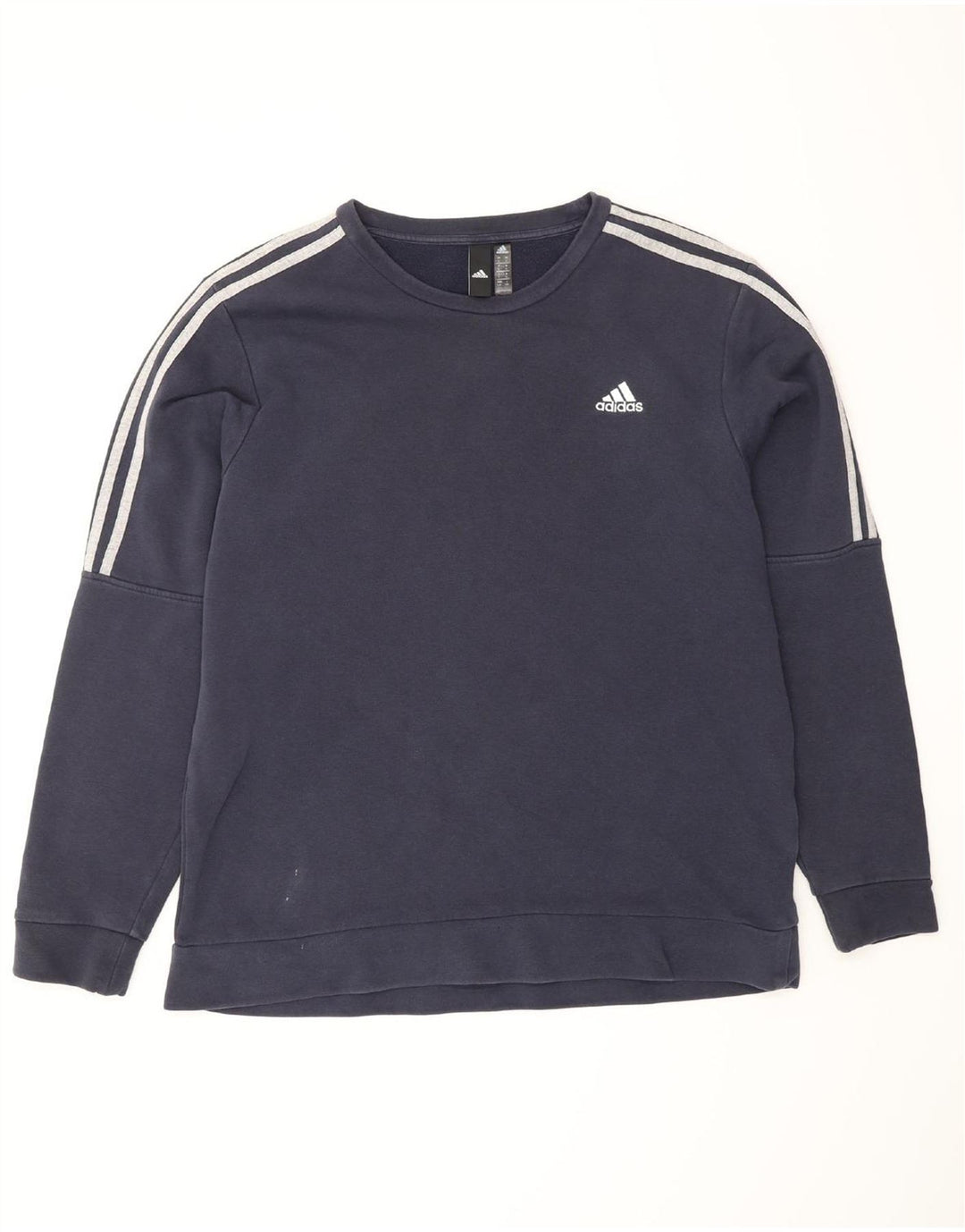 ADIDAS Mens Sweatshirt Jumper Large Navy Blue Cotton