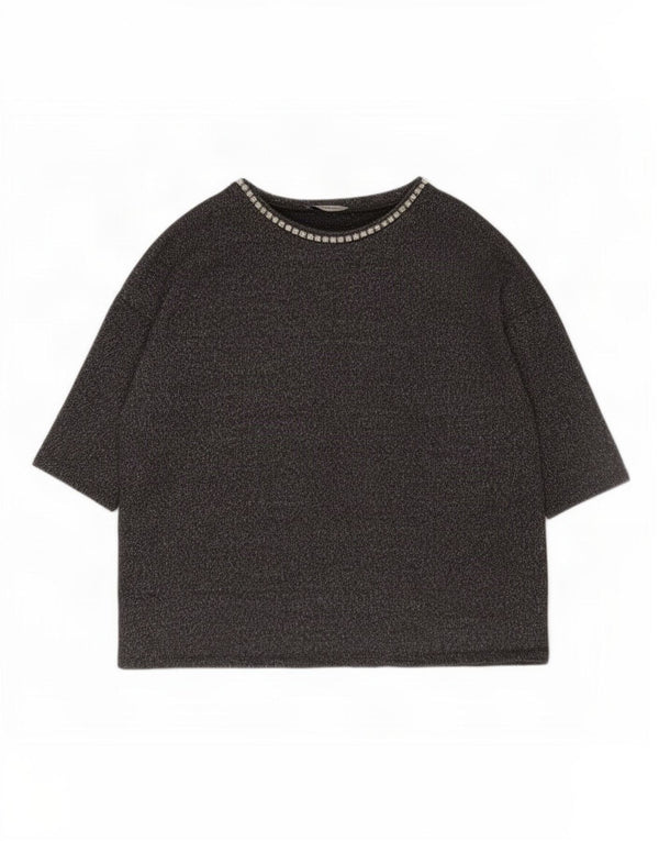 Zara Γυναικείο T-Shirt Trafaluc Top UK 16 Large Grey