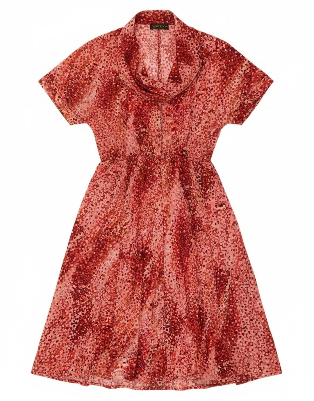 Vintage Γυναικείο Φόρεμα A-Line IT 50 XL μπορντό με στίγματα