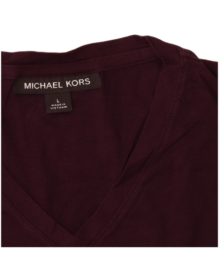 MICHAEL KORS Ανδρικό T-Shirt Top Large Burgundy