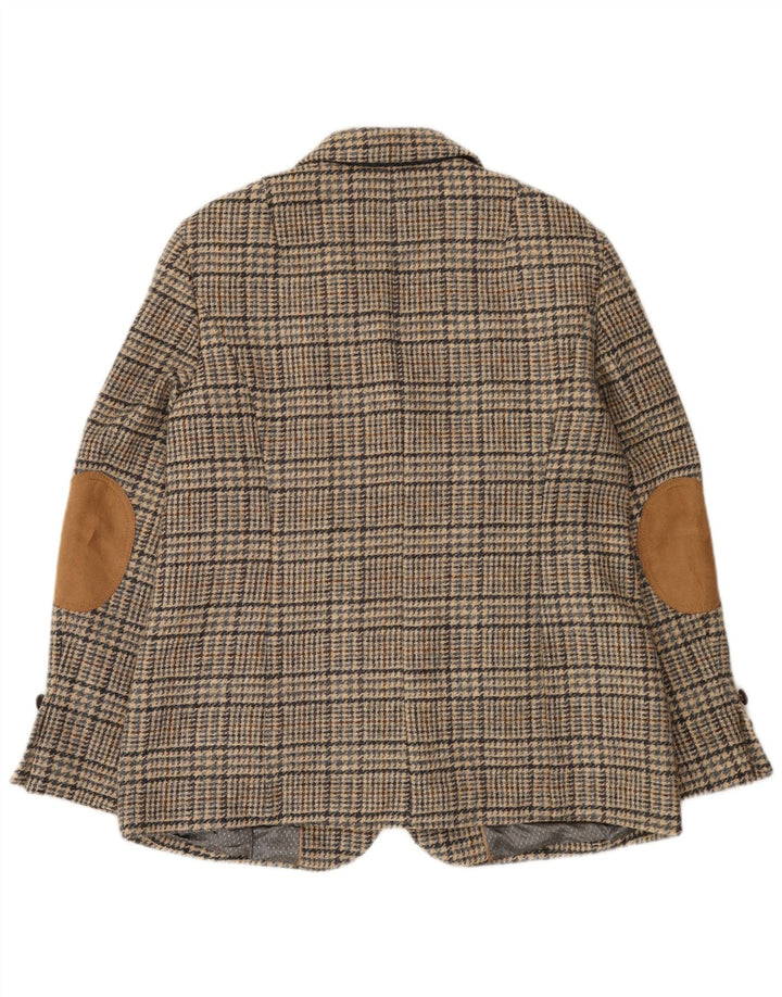 Mona Γυναικείο σακάκι blazer UK 14 Large Brown Houndstooth