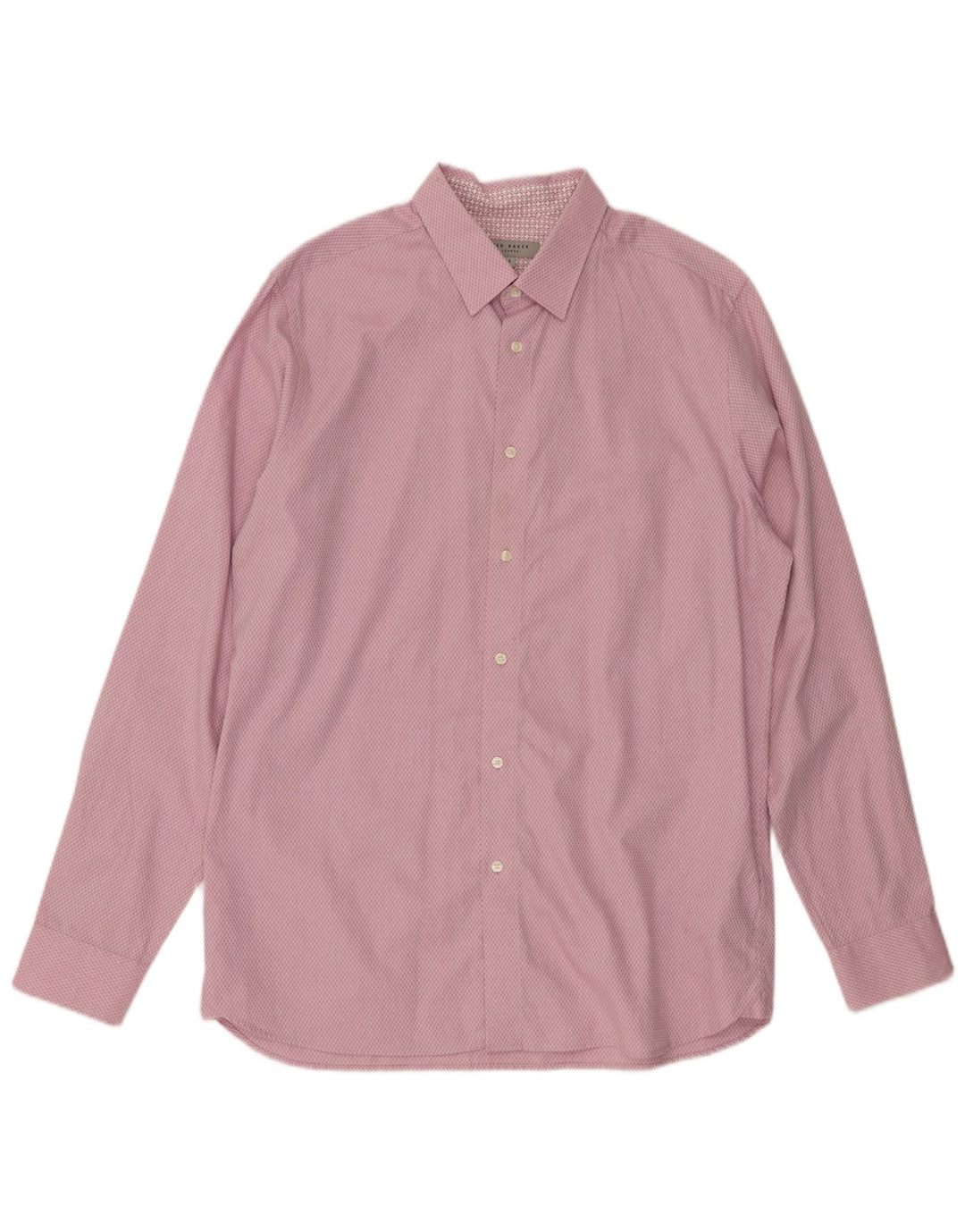 Ανδρικό πουκάμισο Ted Baker Νούμερο 4 Μεγάλο Ροζ Argyle/Διαμαντέ Βαμβάκι