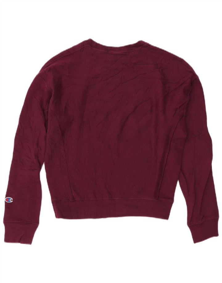 CHAMPION Γυναικεία γραφικά υπερμεγέθη φούτερ Jumper UK 10 Small Burgundy