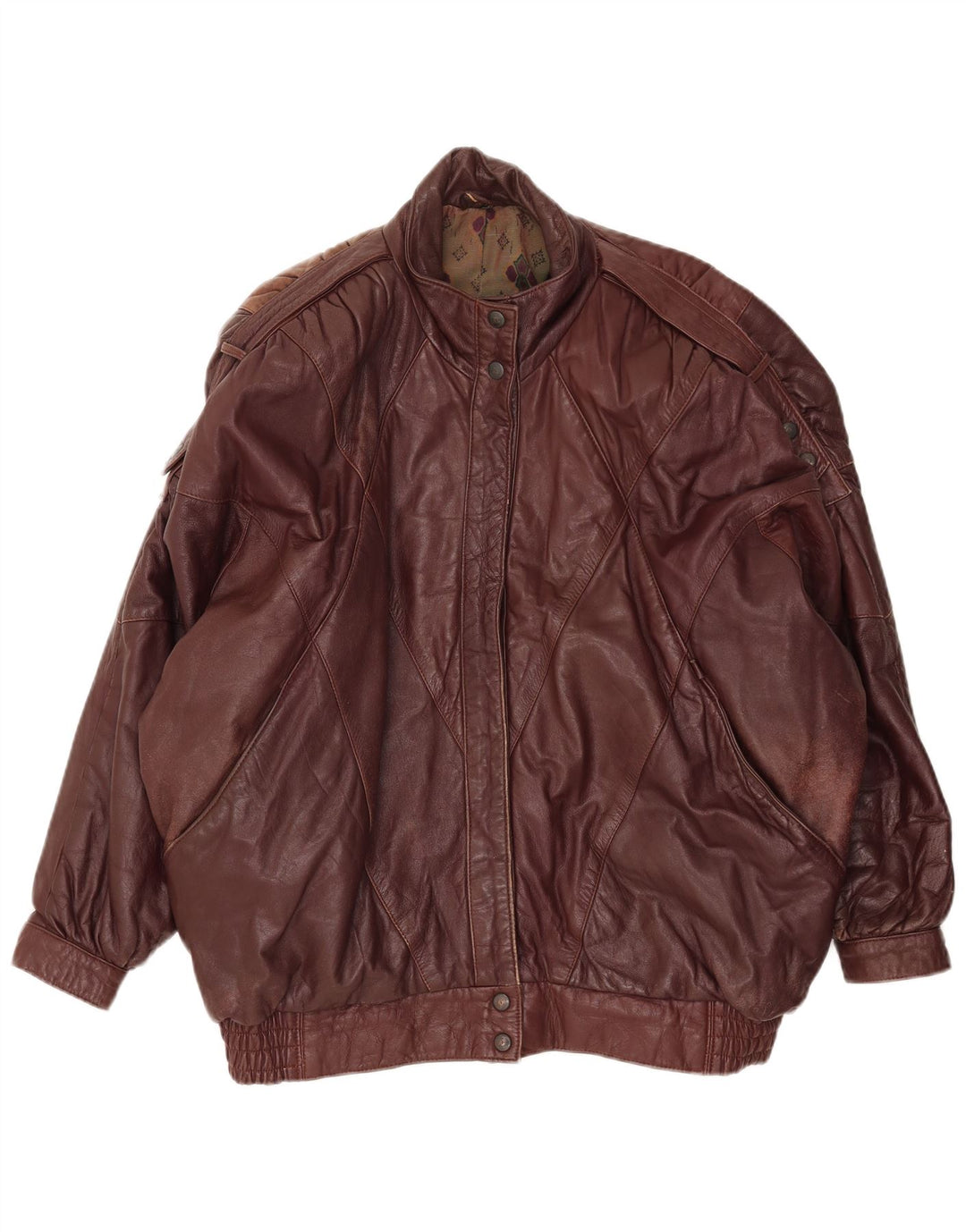 Vintage Γυναικείο Oversized Δερμάτινο Μπουφάν EU 38 Δερμάτινο Μεσαίο Καφέ