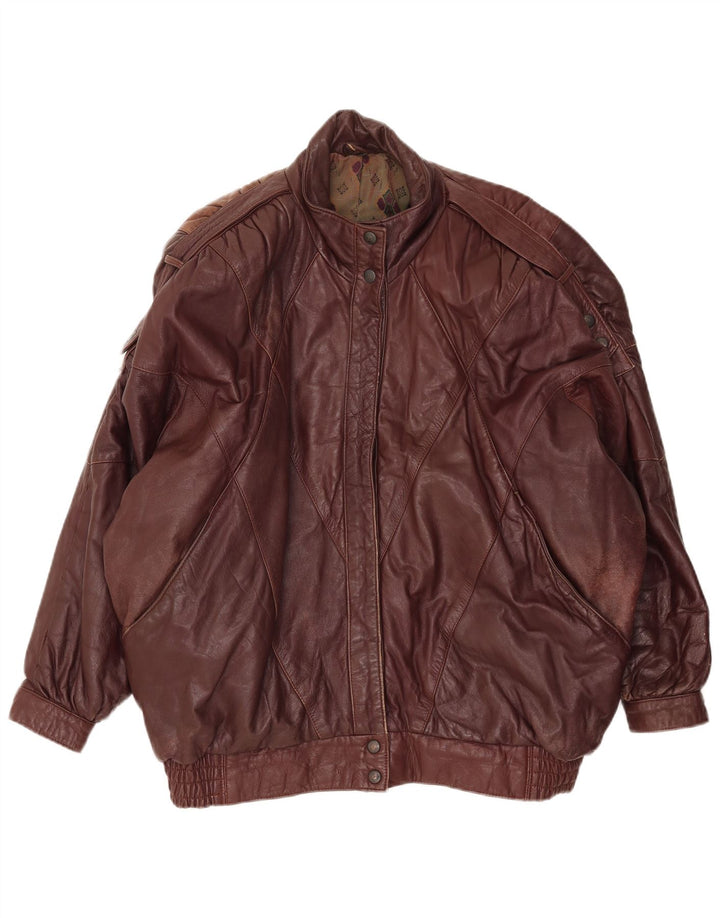 Vintage Γυναικείο Oversized Δερμάτινο Μπουφάν EU 38 Δερμάτινο Μεσαίο Καφέ