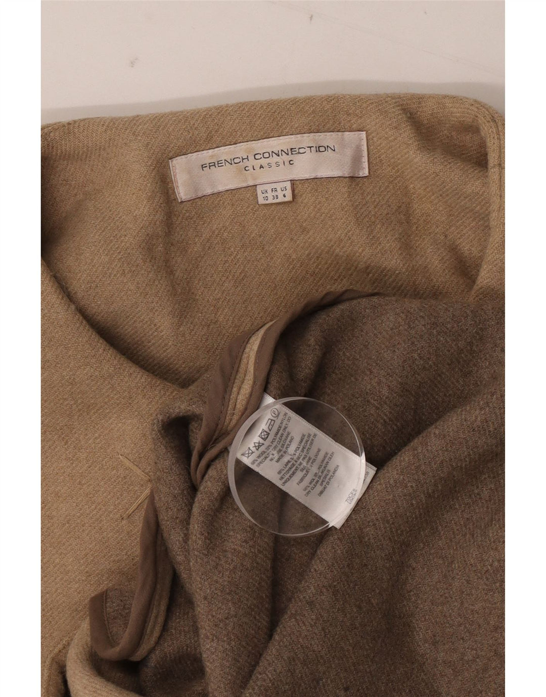 Γυναικείο Oversized Πανωφόρι Γαλλικής Connection UK 10 Small Beige Wool