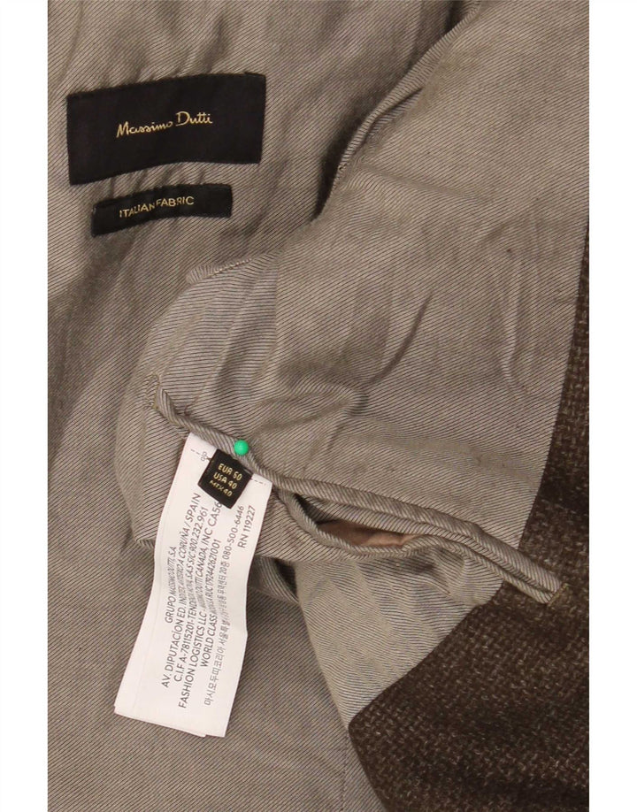 Massimo Dutti Ανδρικό σακάκι σακάκι με 2 κουμπιά EU 50 μεσαίο καφέ μαλλί