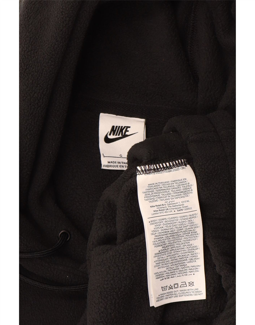 Nike Ανδρική κουκούλα Fleece Jumper Μεγάλος Μαύρος Πολυεστέρας