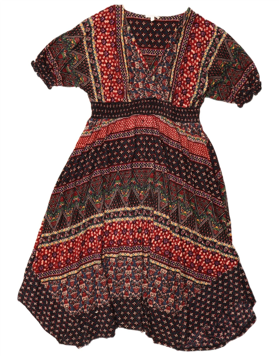 Monsoon γυναικείο ασύμμετρο φόρεμα UK 16 Μεγάλο πολύχρωμο φλοράλ βαμβακερό