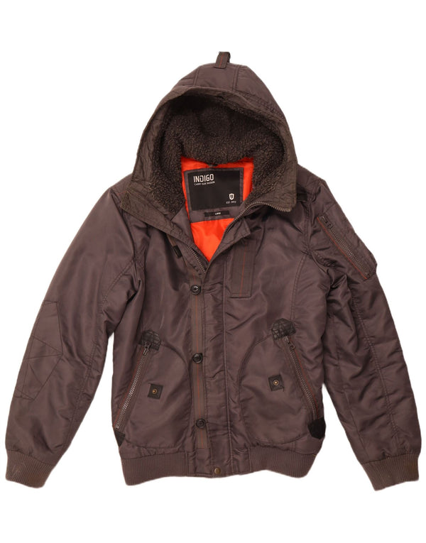 Ανδρικό μπουφάν INDIGO με κουκούλα UK 40 Large Grey Nylon