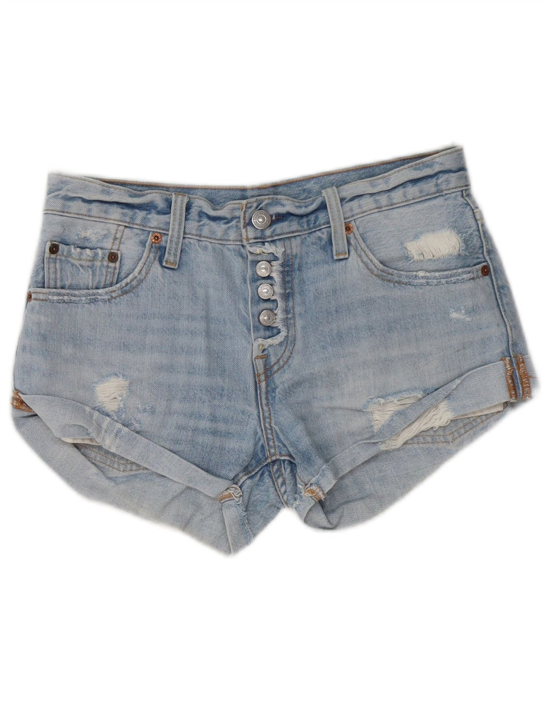 Γυναικείο τζιν σορτς Levi's Distressed W24 XS Μπλε βαμβακερό