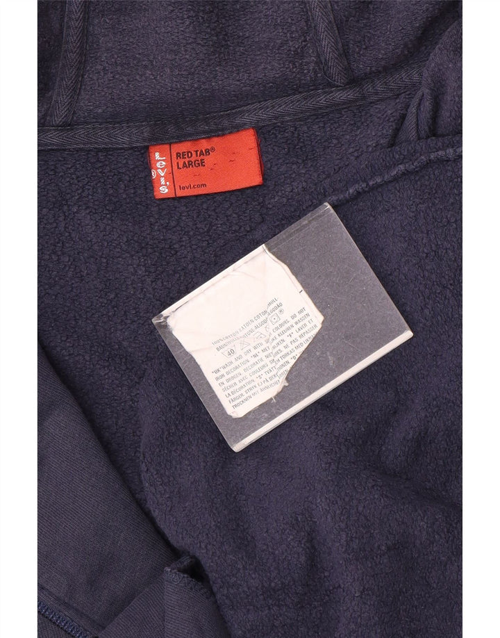 Ανδρικό πουλόβερ με κουκούλα με φερμουάρ Levi's μεγάλο ναυτικό βαμβακερό