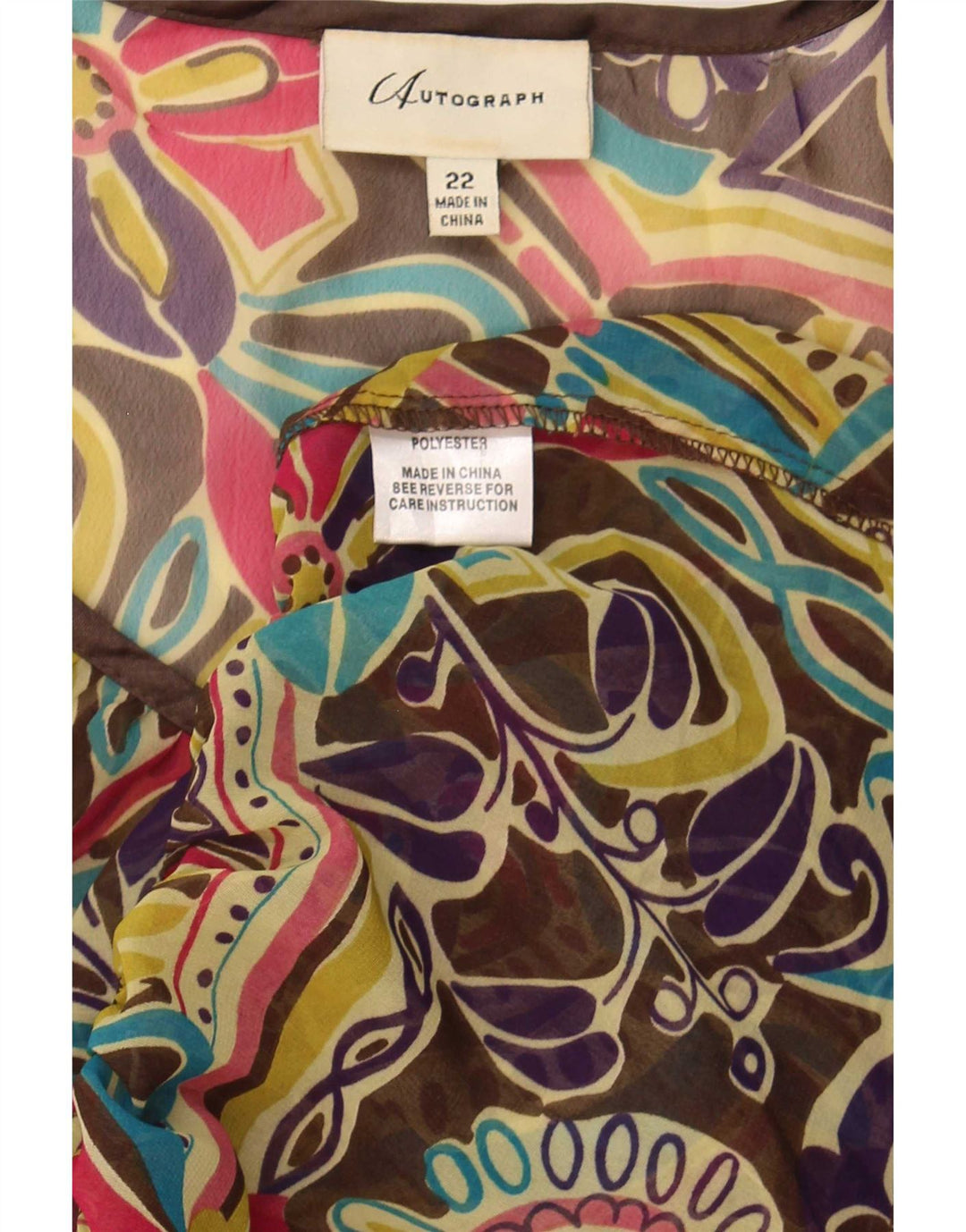 Marks & Spencer Γυναικεία See Through Μπλούζα Top UK 22 3XL Πολύχρωμα
