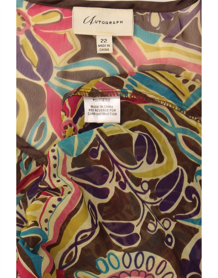 Marks & Spencer Γυναικεία See Through Μπλούζα Top UK 22 3XL Πολύχρωμα