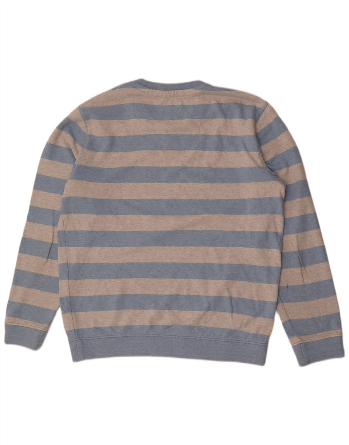 CREW CLOTHING Ανδρικό φούτερ Jumper Μεγάλο γκρι ριγέ βαμβακερό