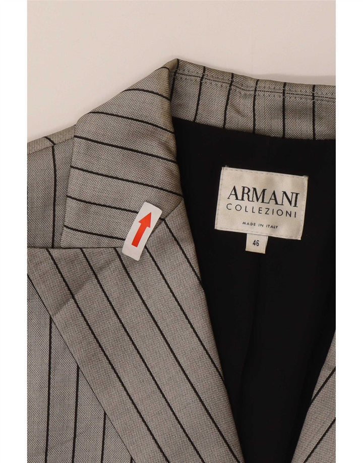 Armani Collezioni γυναικείο τζάκετ 2 κουμπιών IT 46 μεγάλο γκρι ρίγες