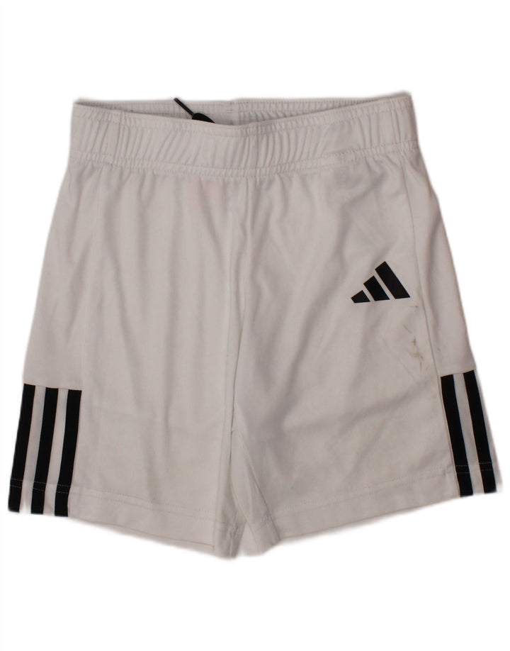 Αθλητικό σορτς ADIDAS Boys Aeroready 7-8 ετών Λευκός Πολυεστέρας