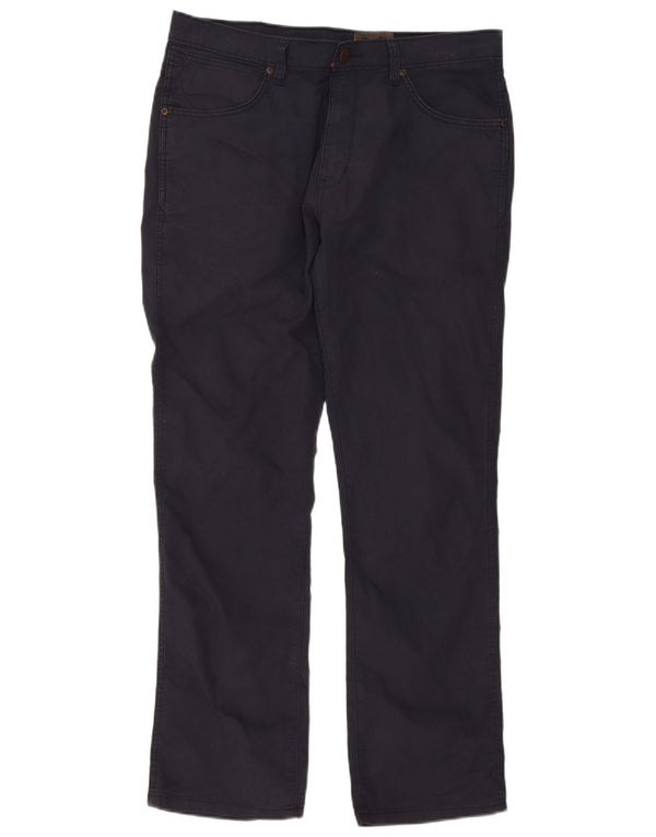 Wrangler Mens Arizona Stretch Straight Casual Trousers W36 L32 Navy Blue