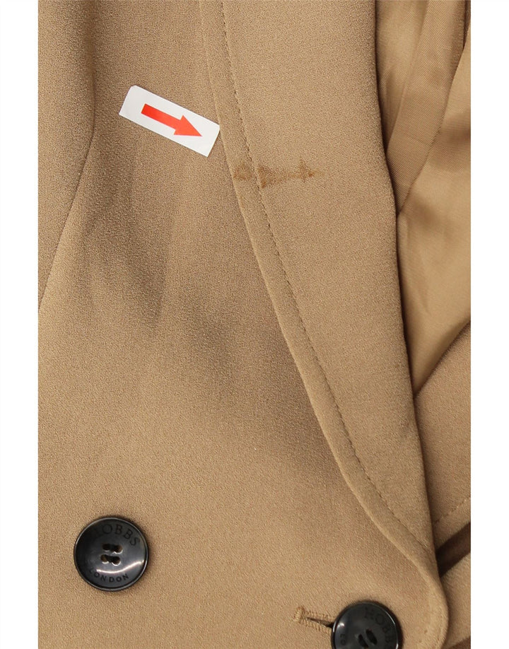 Hobbs γυναικείο σακάκι με διπλό στήθος UK 10 Small Beige Triacetate