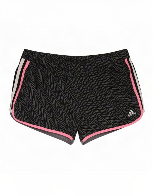 Γυναικείο αθλητικό σορτς Adidas Climalite UK 14 μεγάλο μαύρο Chevron Πολυεστέρας