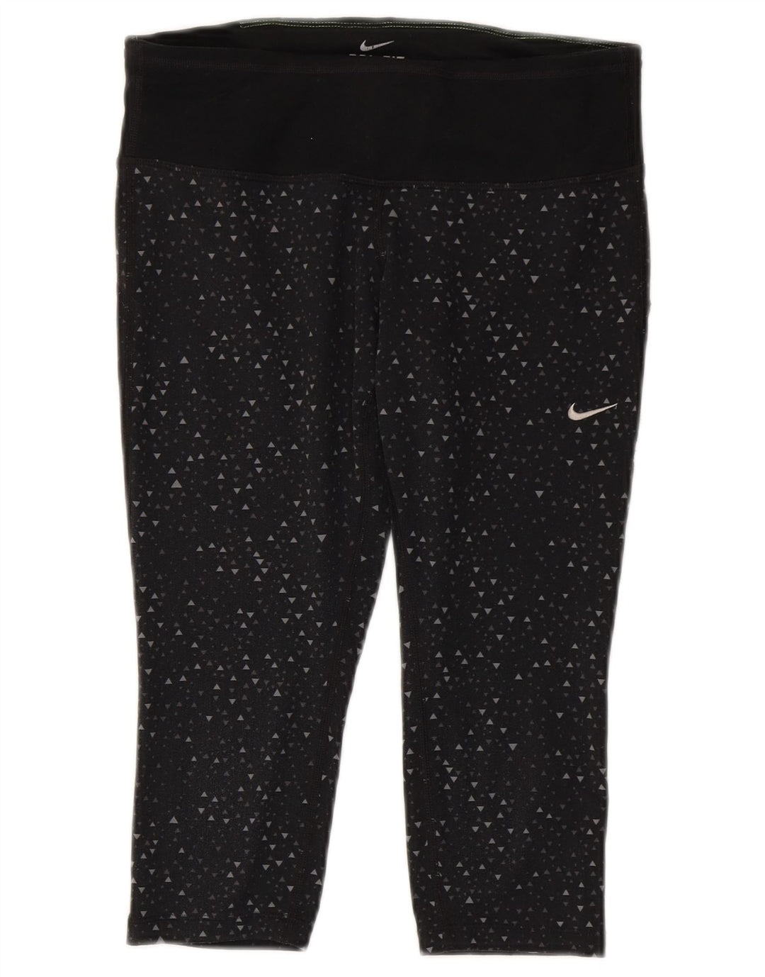 Γυναικεία κολάν Nike Dri Fit Capri UK 10 Small Black Geometric Polyester