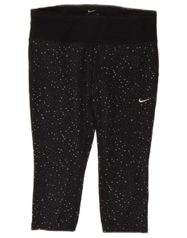 Γυναικεία κολάν Nike Dri Fit Capri UK 10 Small Black Geometric Polyester