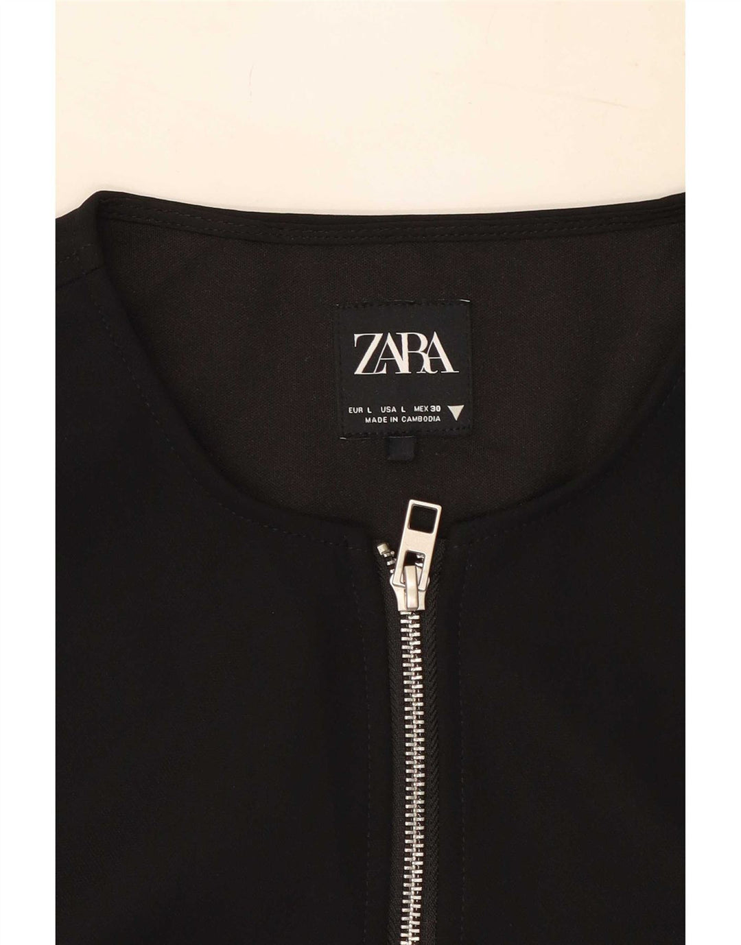 Zara Γυναικείο Γιλέκο Crop UK 16 Large Μαύρο Πολυεστέρας