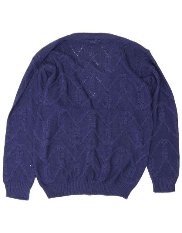 Vintage γυναικεία ζακέτα EU 38/40 Medium Blue Chevron Πολυακρυλικό