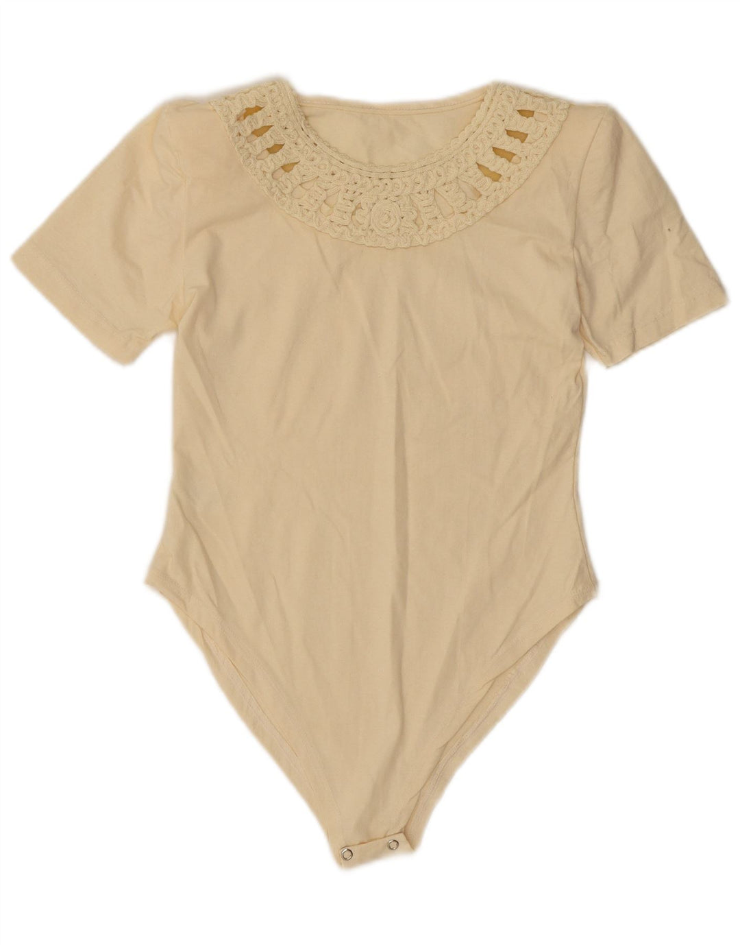 Vintage γυναικείο κορμάκι UK 10 Small Beige βαμβακερό
