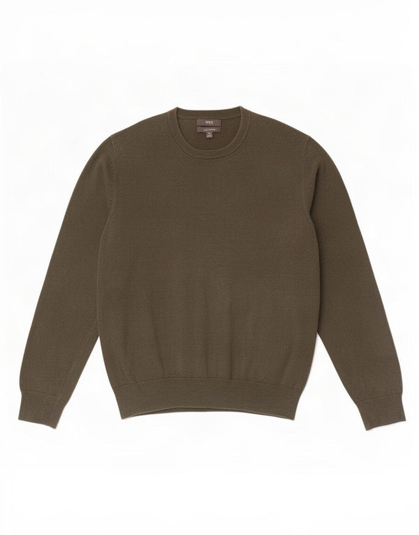 Ανδρικό πουλόβερ Marks & Spencer Crew Neck Jumper XL Χακί βαμβακερό